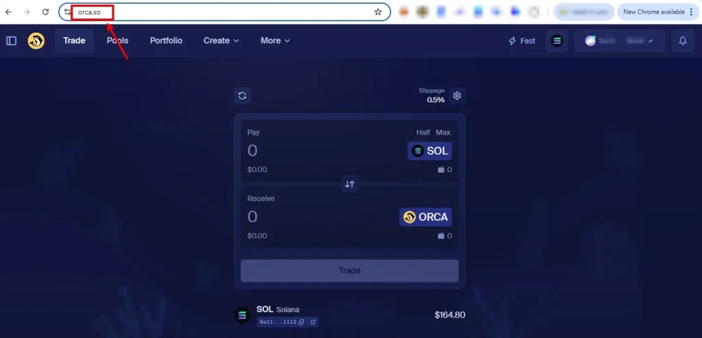 Главная страница официального домена проекта https://www.orca.so/