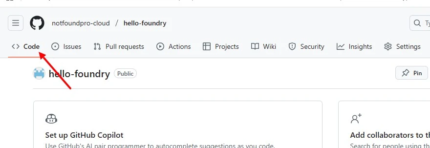 Переходим во вкладку Code