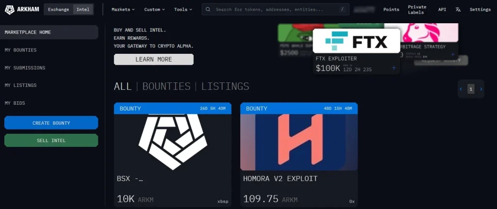 Баунти-программы от Arkham Exchange