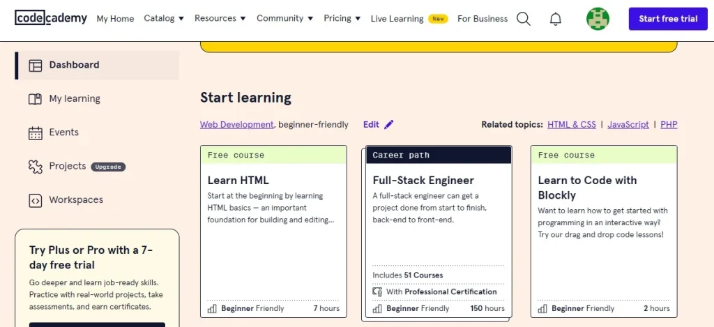 Обучение в Codecademy