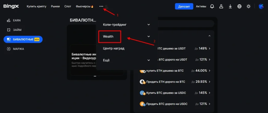 Dual Investment в BingX