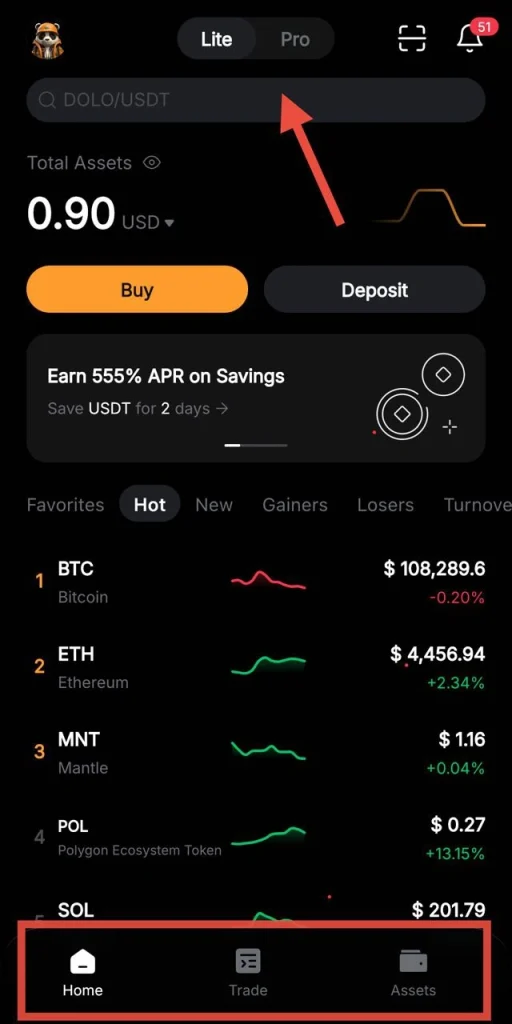 Переход между режимами Lite и Pro в Bybit