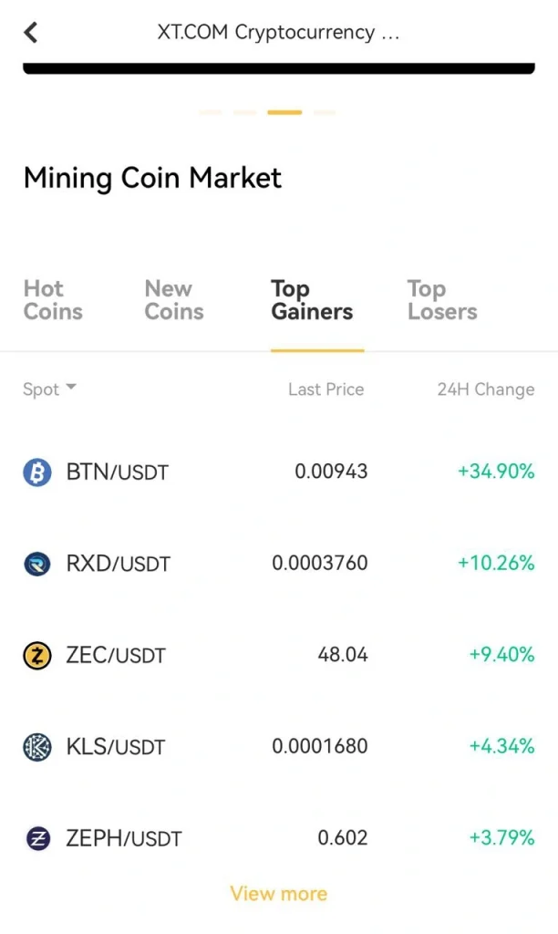 Mining Zone в XT.COM